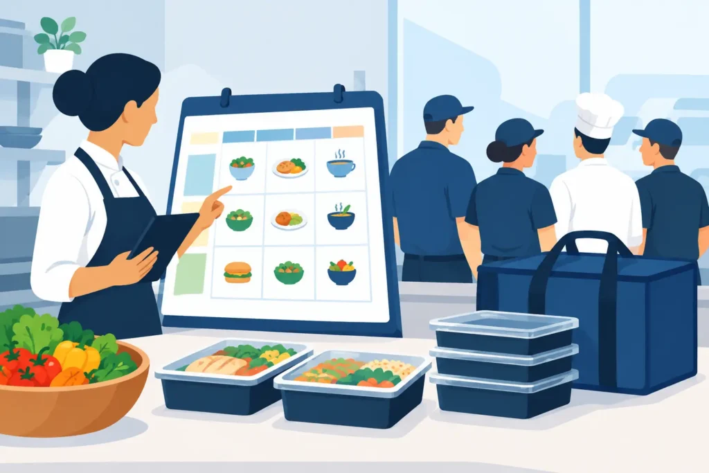 Production Meal Scheduling for Busy Crews